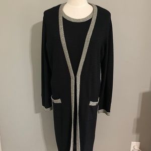 Jones New York 2 Piece Long Sweater & Tank Size M